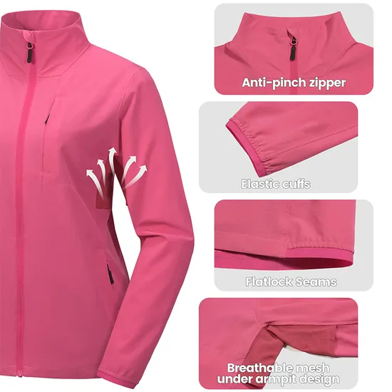 Outdoor Mountain Windproof Waterproof Women's Casual Hooded Windbreaker Softshell Jacket