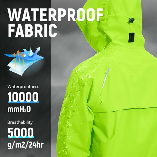 Mens Hooded Waterproof Raincoat Windproof Rain Jacket