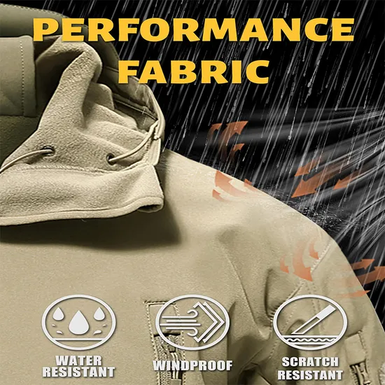Men's Winter Outdoor Insulated Waterproof Tactical Softshell Jackets