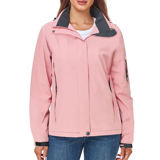 Custom Logo Waterproof Breathable Outdoor Rain Jackets Windbreaker Coats for Women