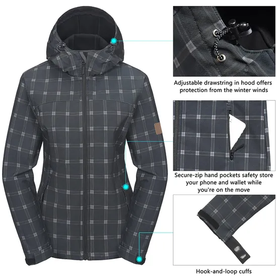 Women's Fashion Outdoor Fleece Water Resistant Tactical Softshell Jackets