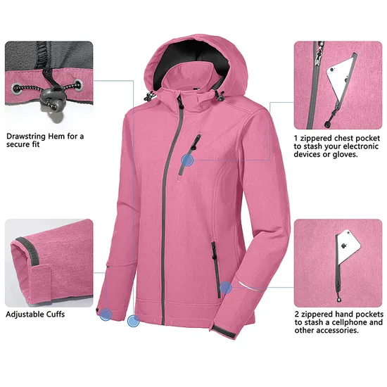 Women Fleece Lined Water Resistant Tactical Softshell Jacket