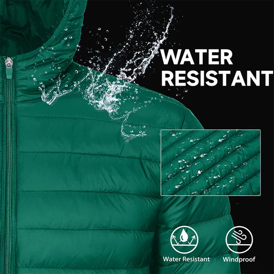 Men Water Repellent Lightweight Packable Winter Ski Coat Padded Puffer Down Jacket