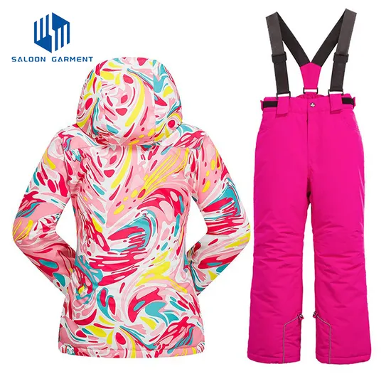 Girls' Waterproof Jumpsuit Winter Snowmobile Ski Suit Coveralls Kids' Snowsuit