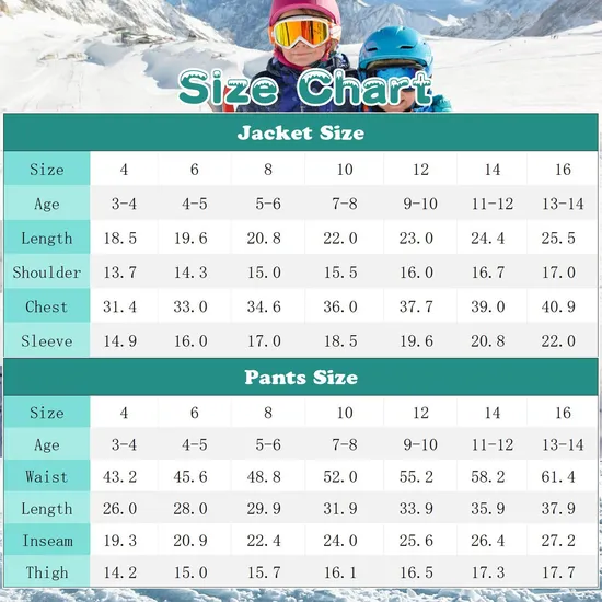 Girls' Winter Outdoor Snowboarding Waterproof Snowsuits One Pieces Ski Suits Jumpsuits