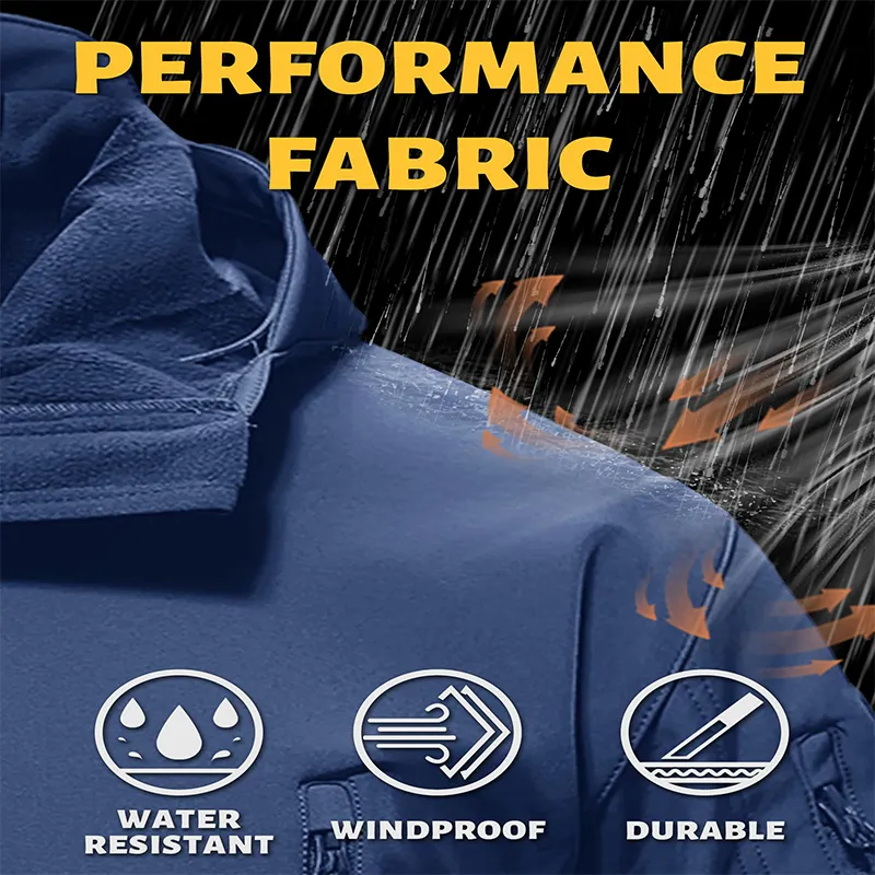 Men's Reversible Insulated Water Resistant Windproof Winter Fishing Coat Tactical Softshell Jackets