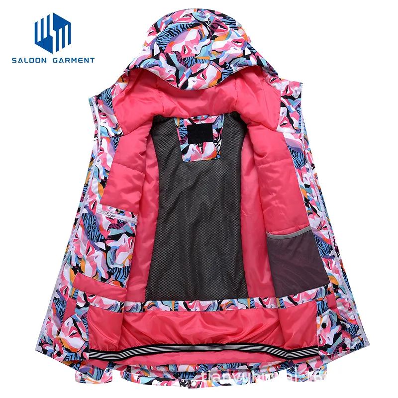 High Level Custom Winter Hoody Waterproof Snow Snowboard Women Warm Ski Jacket