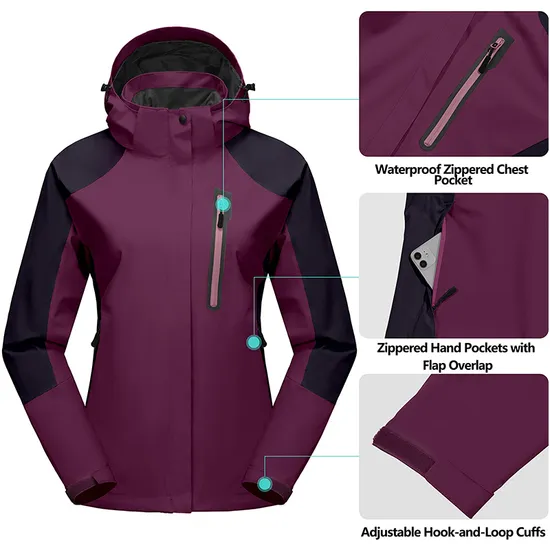 Spring Outdoor Waterproof Womens Custom Breathable Hooded Windbreakers