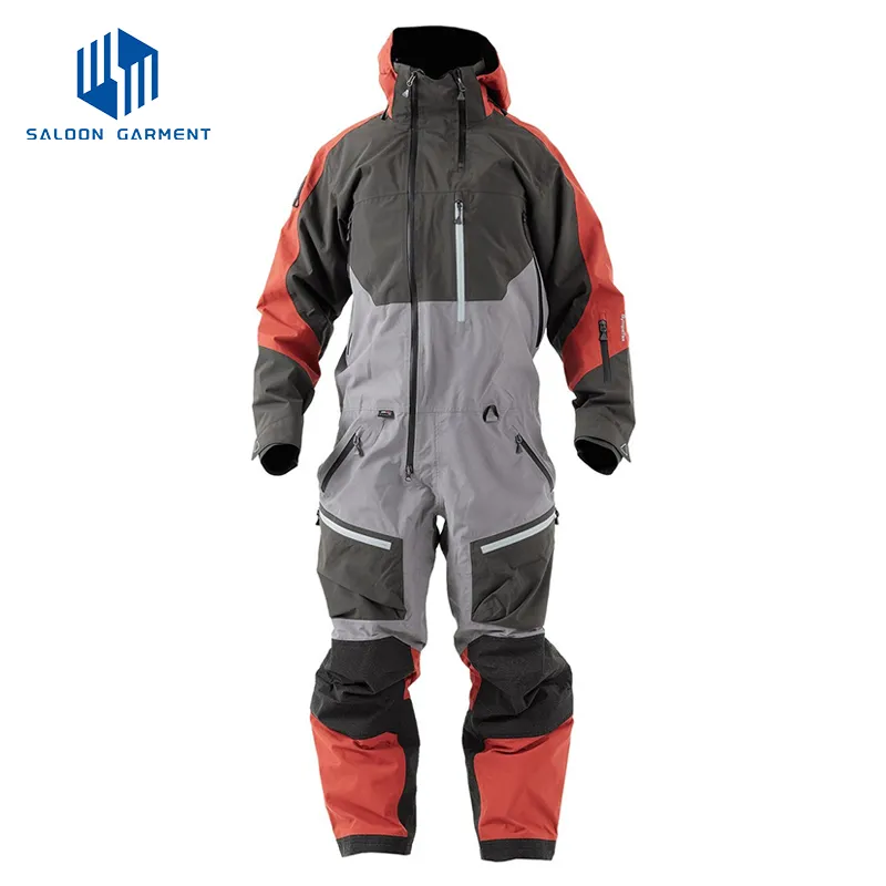 OEM Men's One Pieces Ski Suits Waterproof Warm Insulated Snow Jumpsuits Snowsuits
