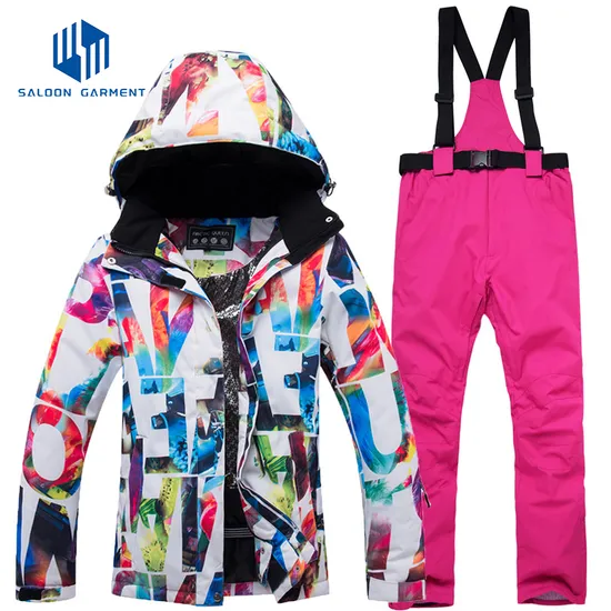 Women High Quality Customized Waterproof Snowboarding Outerwear Ski Suit