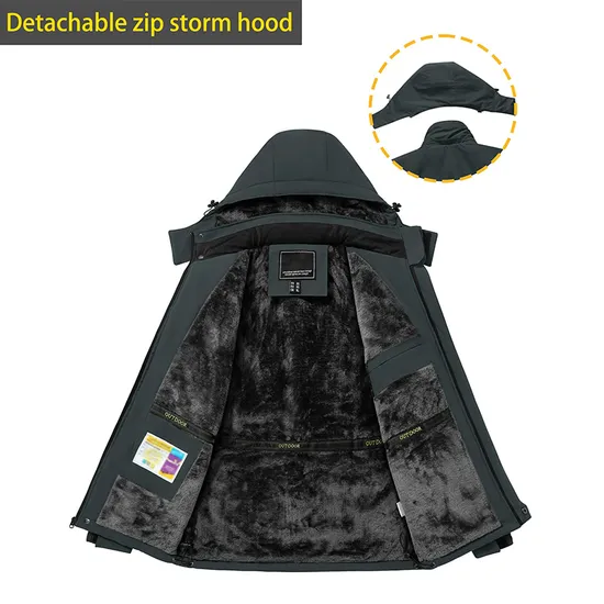 Men's Winter Outdoor Sports Wear Windbreaker Fleece Down Ski Jacket
