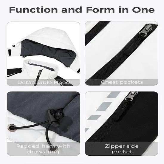 Men's Waterproof Warm Winter Snow Coat Hooded Raincoat Ski Jacket