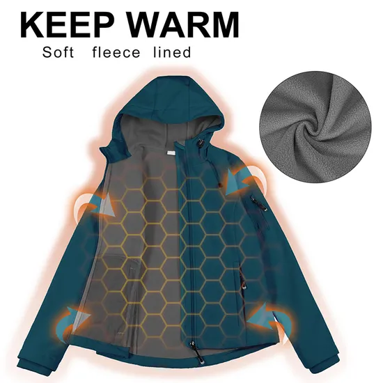 Wholesale Custom Logo Waterproof Polyester Coats Windbreaker Softshell Jacket for Women