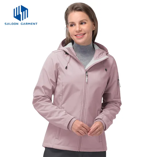 Women Warm Waterproof Coat Woven 100% Polyester Fleece Softshell Tactical Jacket