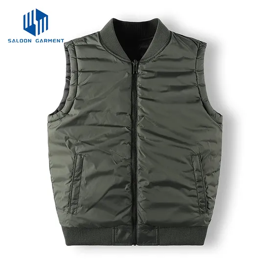 Custom Logo OEM Men's Winter Coat Nylon Casual Fashion Outdoor Windbreaker Insulated Quilted Vest