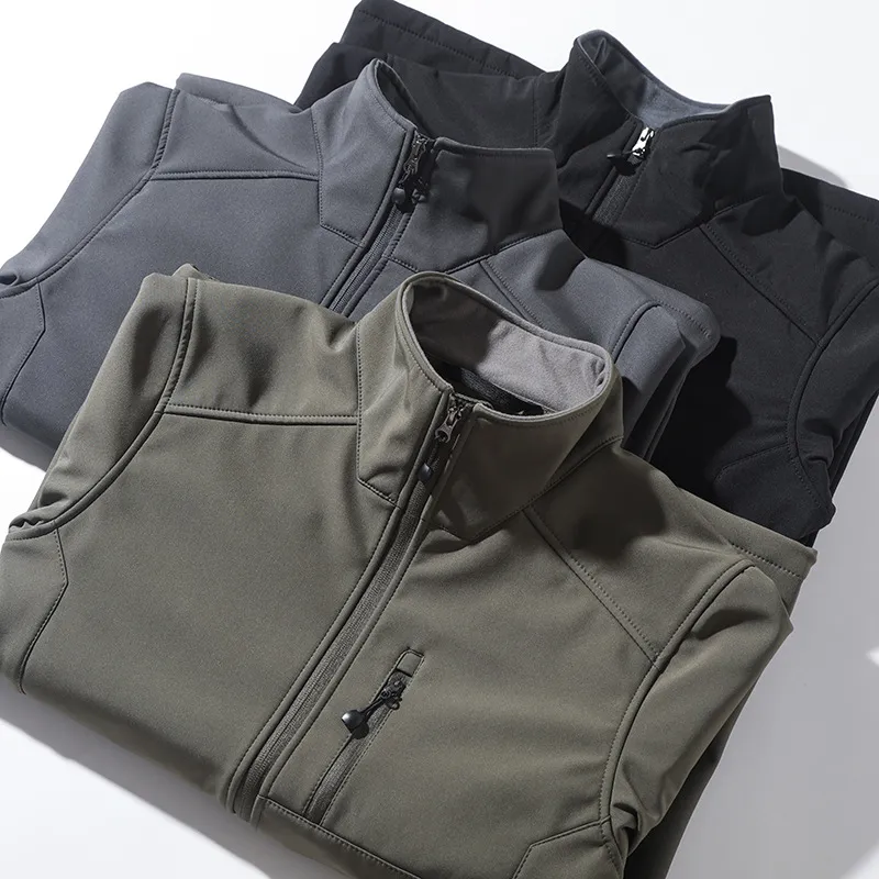 Men Winter Waterproof Softshell Jacket Breathable Membrane 3layers Bonded Fleece Windbreaker Outdoor Autumn Coat Jacket