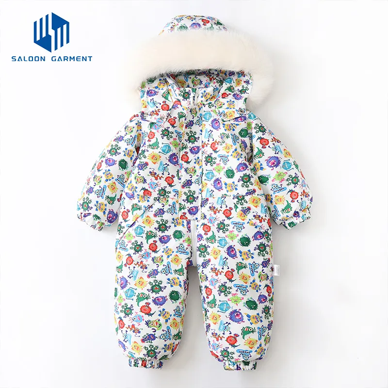 Hot Selling Baby Climbing Clothes Unisex Cotton-Padded Jacket with Wool Top Comfortable Long Jumpsuit Baby Boy Factory Direct