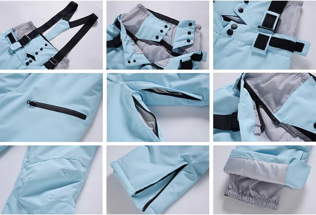 Custom Brand Logo Winter Ski Trousers Waterproof Windproof Thermal Breathable Snowboard Pants