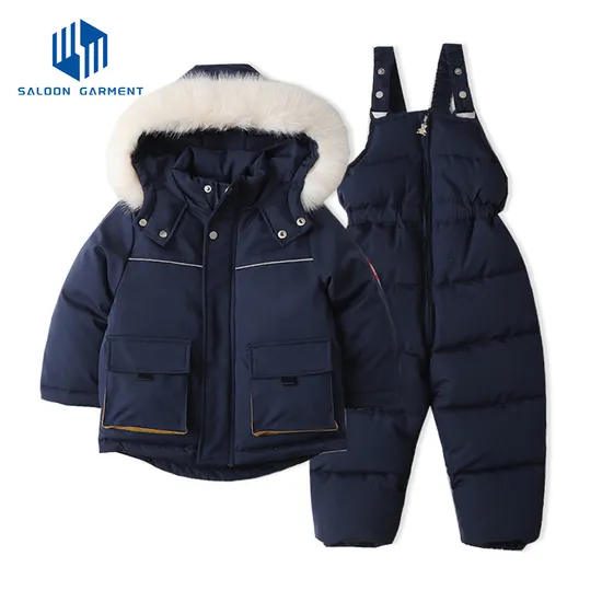 Children Clothing Set 2PCS Baby Toddler Boys Winter Down Jacket Jumpsuit Thicken Warm Kids Clothes Girls Infant Snowsuit