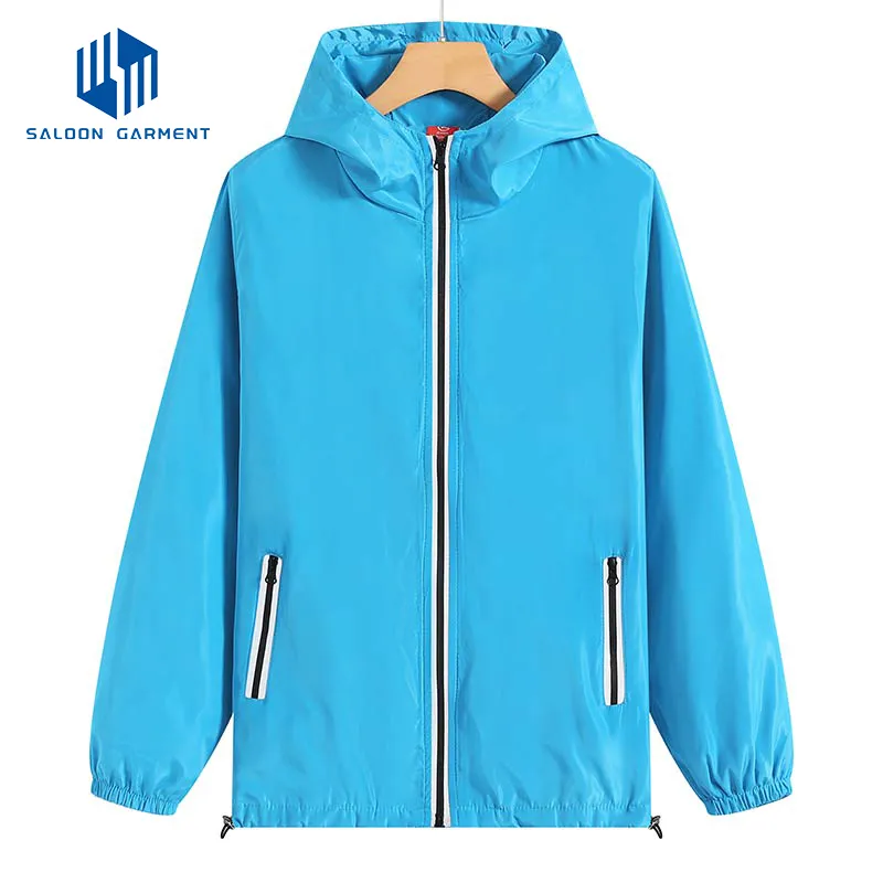 Custom Logo Polyester Sports Coat Lightweight Windbreaker Jackets