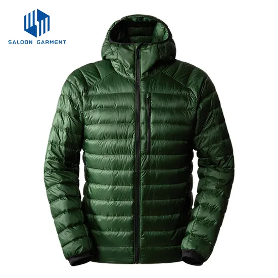 High Quality Waterproof 100% Polyester Full Zip up Men Winter Puffer Jackets