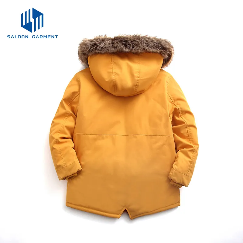 Boy's Padded Warm Thicken Winter Cotton Coat Kid Jacket with Fur Hood Outerwear