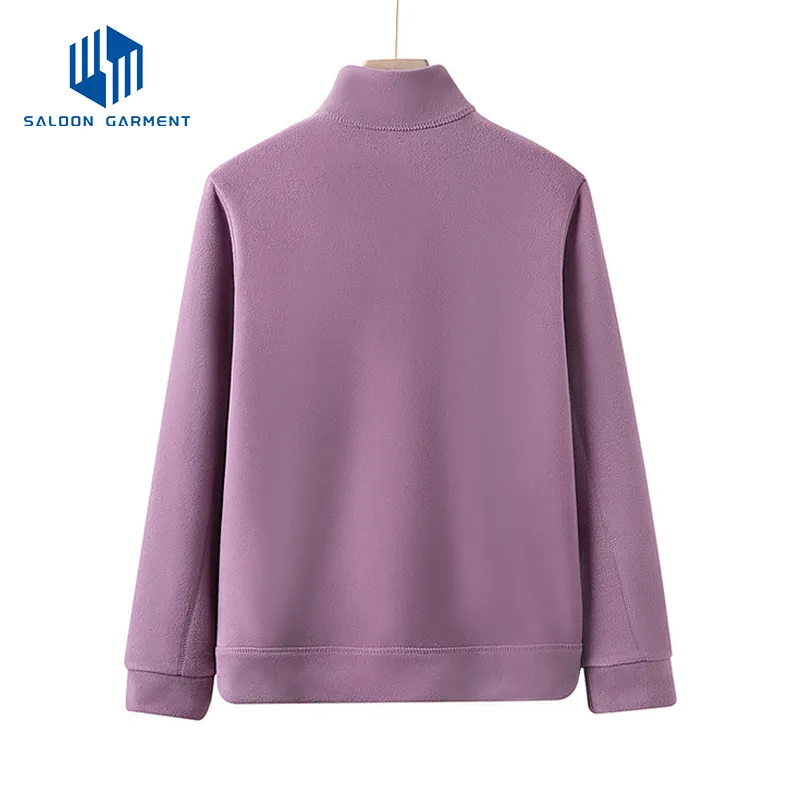 Custom New Arrival Women's Polyester Polar Fleece Jacket Outside Casual Full Zipper Plus-Size Stand Collar Jackets
