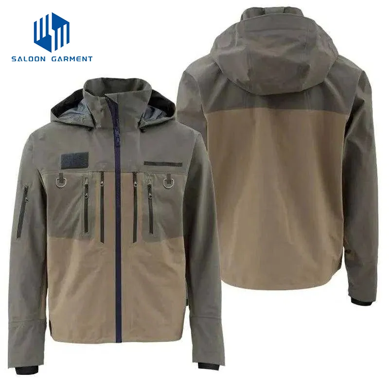 High Quality Men Outdoor Sport Equipment Wading 3 Layer Fabric for Hiking Camping Fishing Jacket