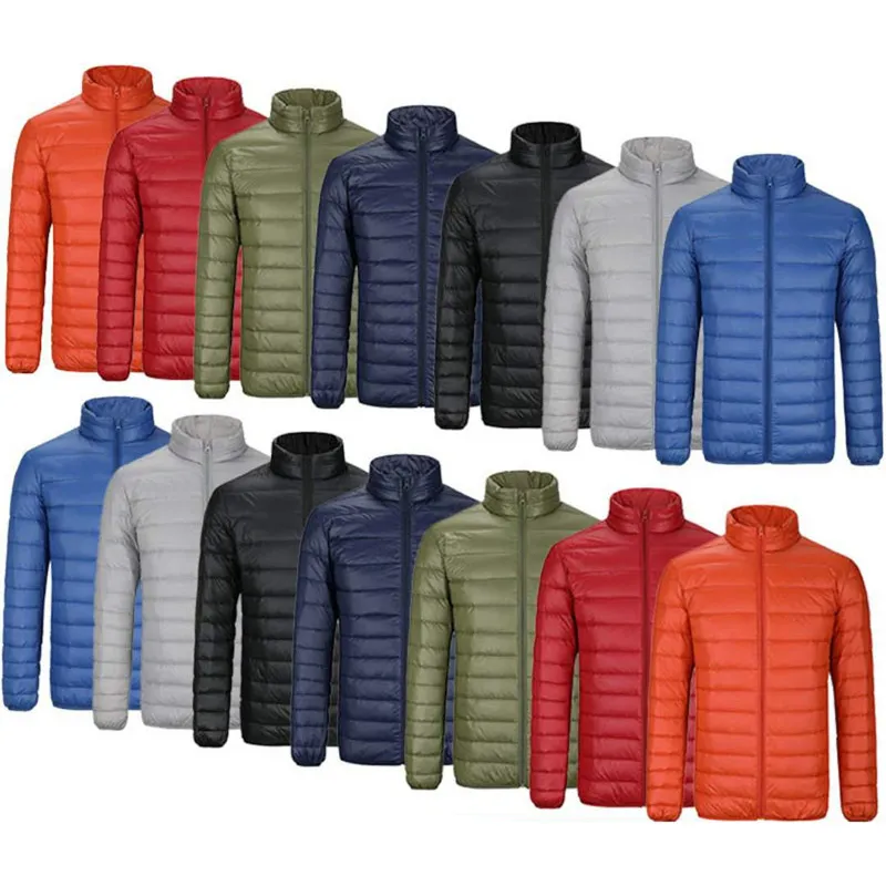 Wholesale Men's Winter Quilted Warm Outwear Lightweight Nylon Custom Logo Padded Jacket