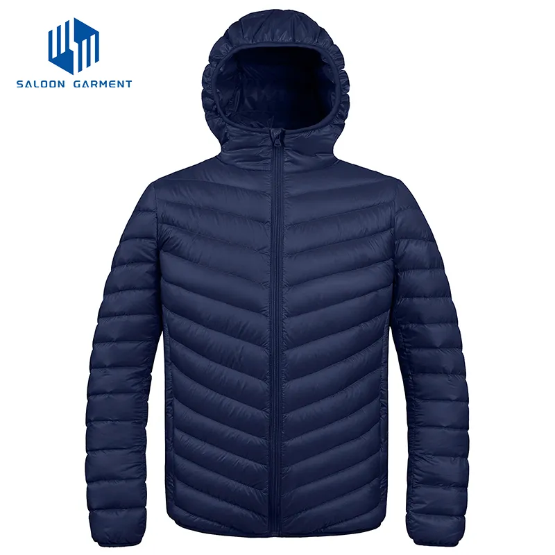 New Arrivals Custom Light Padded Winter Outerwear Hood Casual Men's Warm Quilted Jacket