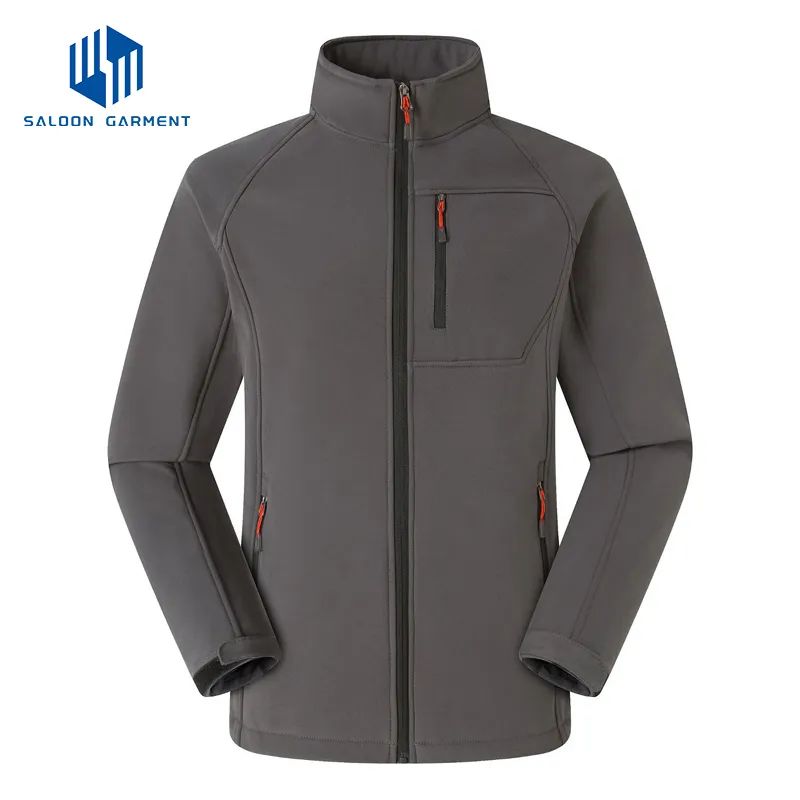 Wholesale Custom Logo Polyester Outdoor Hiking Water Resistant Windbreaker Casual Softshell Jacket