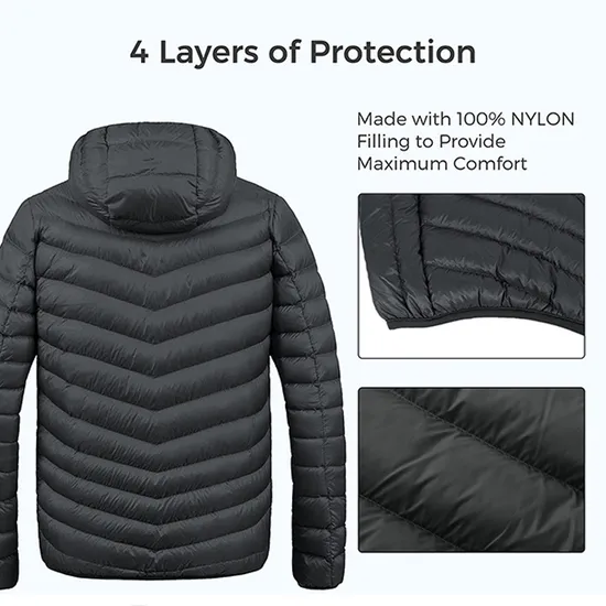 Wholesale Custom Logo Mens Winter Waterproof Quilted Padded Jacket