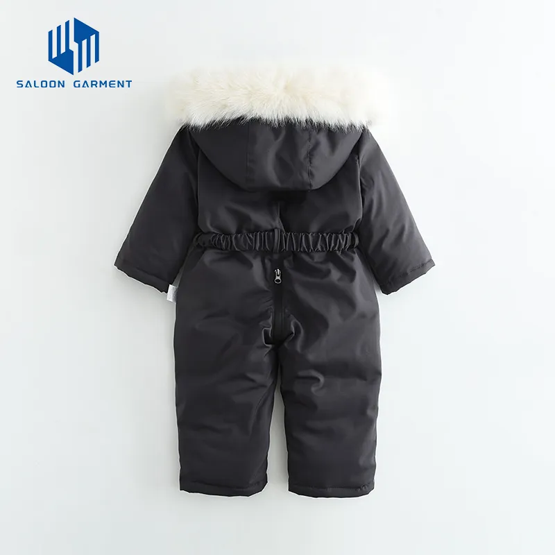 Winter Warm Jumpsuit for Toddlers Babies Solid Thick Rompers with Zipper Closure Unisex Western Style with Elastic Belt New
