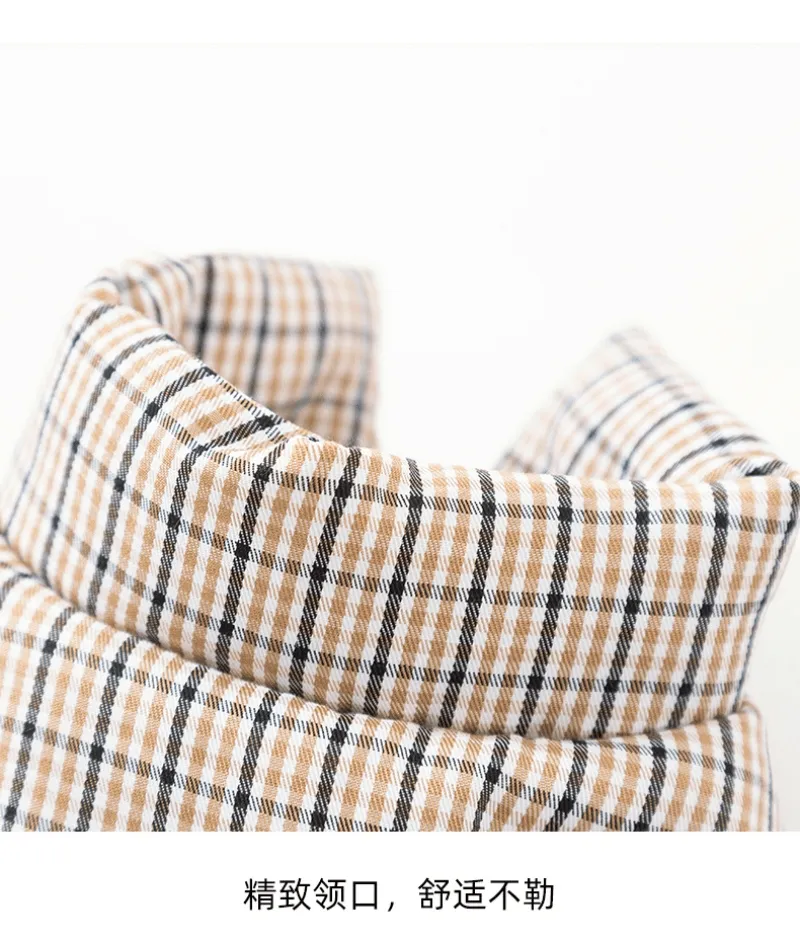 Autumn and Winter Plaid Warm Cotton Jacket for Pet Dogs