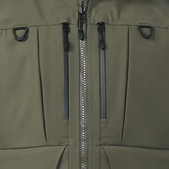 Customized Men's Warm Breathable Waterproof Fishing Wading 3 Layer Fabric Jacket