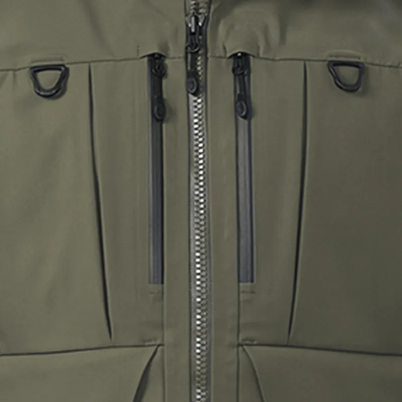 Customized Men's Warm Breathable Waterproof Fishing Wading 3 Layer Fabric Jacket