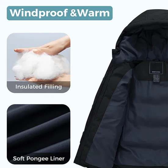 OEM Wholesale High Quality Girls' Windproof 100% Nylon Winter Warm Quilted Jacket