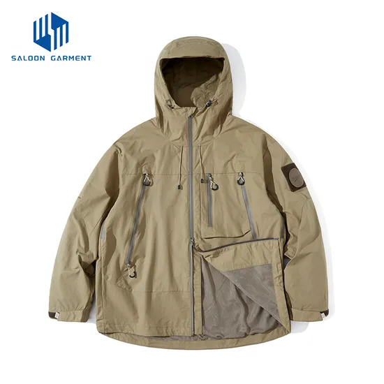 Custom Logo Outdoor Men Hiking Windbreaker Waterproof Work Jacket Casual Sports Hooded Coat Softshell Jacket