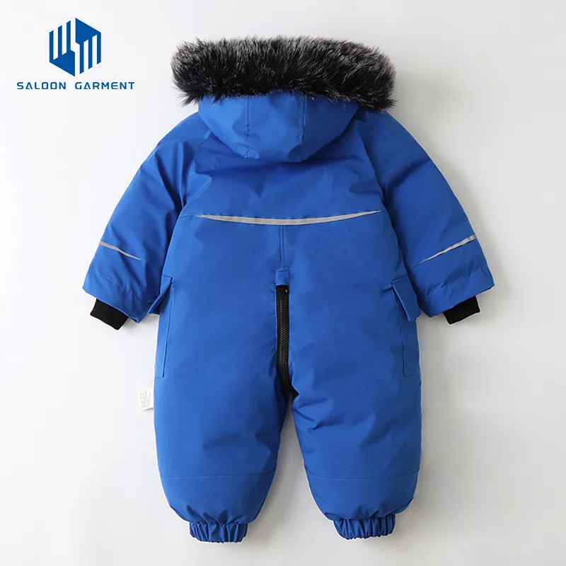 OEM Wholesale Winter Clothes Romper Snowsuit Snow Wear Coats Baby Girls Boys Warm Cotton Hooded Jumpsuit