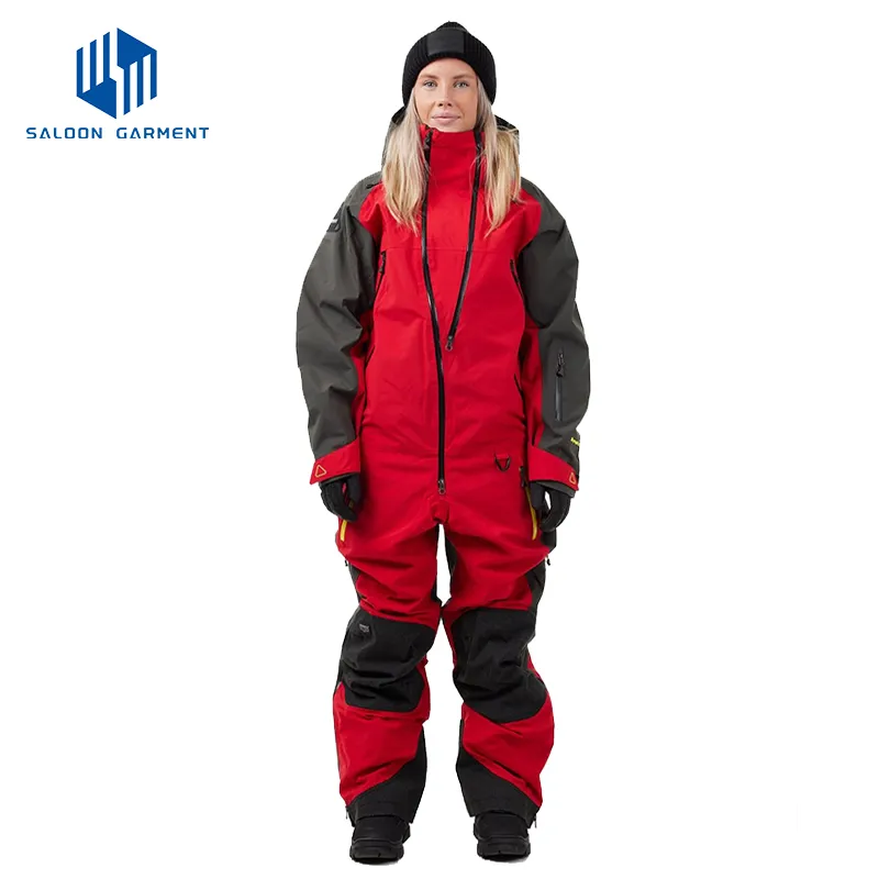 Women One Piece Ski Suits Waterproof Warm Snow Insulated Jumpsuit Snowsuit