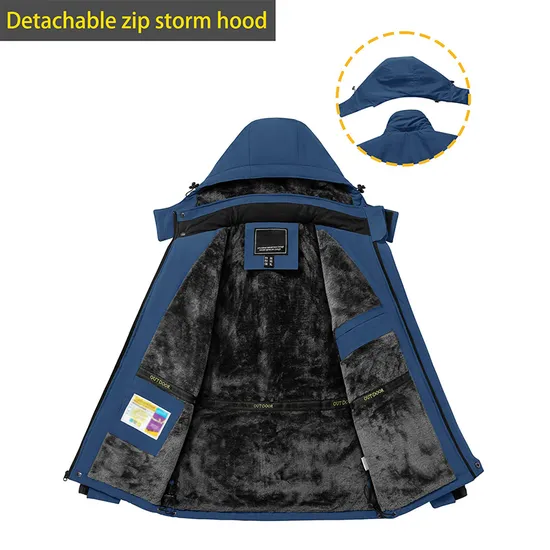 Men's Waterproof Winter Snow Coat Warm Hooded Raincoat Windproof Windbreakers Ski Jacket