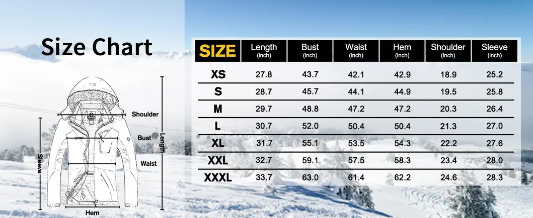 Mens Outdoor Waterproof Winter Coat Mountain Snow 3-in-1 Ski Jacket for Hiking