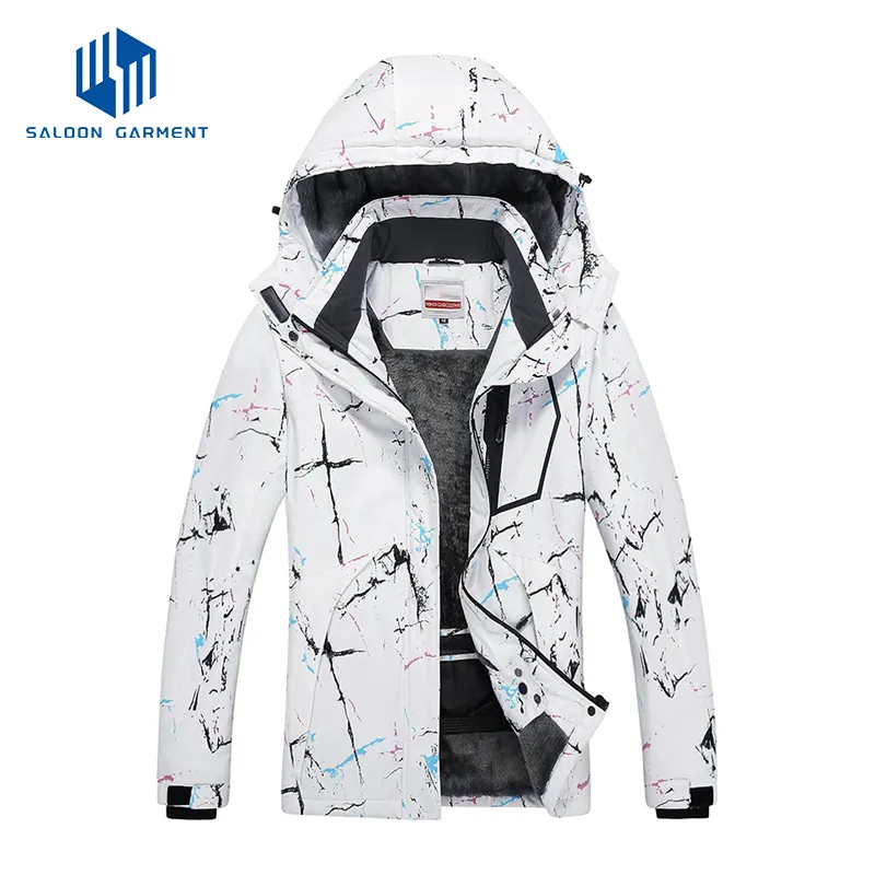 Mountain Snow Waterproof Detachable Hood Windproof Fleece Winter Coat Rain Ski Jacket