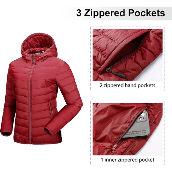 Light Weight Puffer Water-Resistant Down Jacket Coat for Women