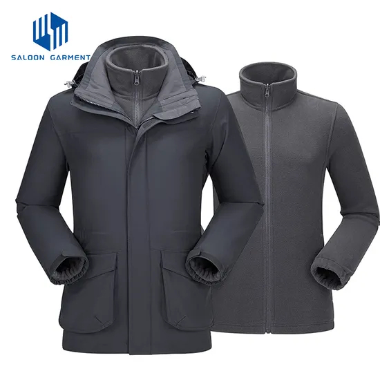 Men's Waterproof Winter Windproof Fleece Snowboard Mountain Snow Coat 3-in-1 Ski Jacket