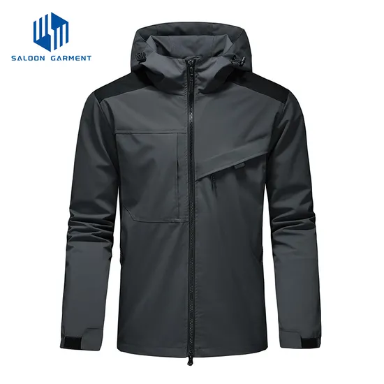 Men's Waterproof Raincoat Hooded Breathable Rain Jacket