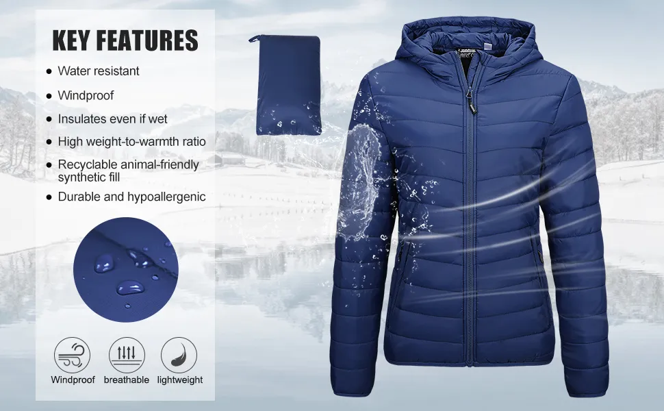 Women Outdoor Winter Outer Wear Packable Down Puffer Down Jacket