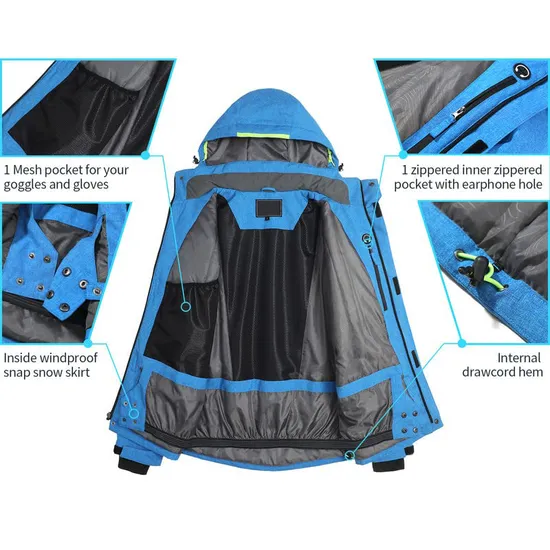 Men's Winter Waterproof Snow Coats Snowboard Fleece Lining Warm Parka Ski Jacket