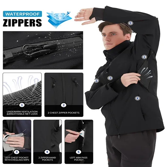 Men's Winter Skiing Waterproof Fleece Coats Snowboard Parka Down Jacket