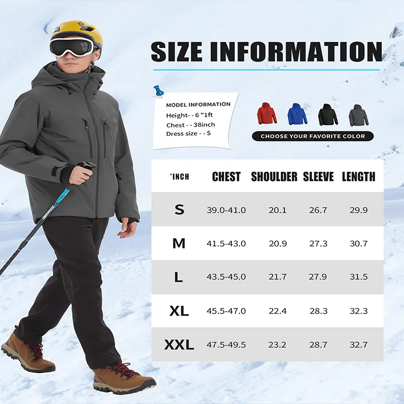 Men Winter Windbreaker Rainwear Waterproof Ski Wear